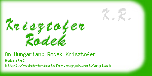 krisztofer rodek business card